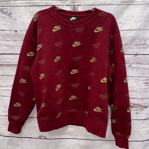 Nike Womens Logo Printed Crewneck Sweater Size Small